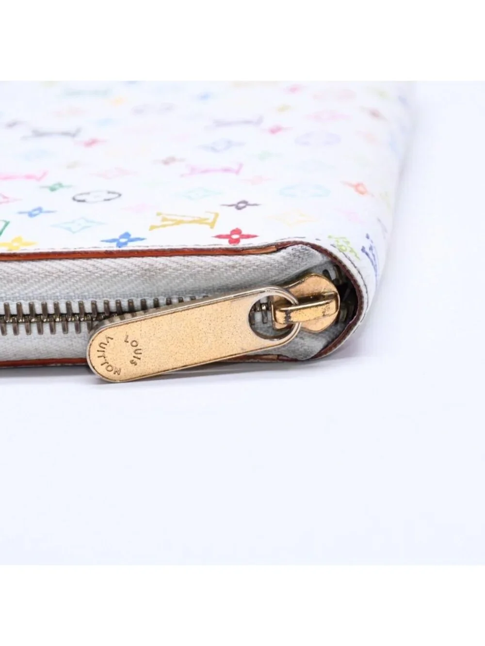 Louis Vuitton Monogram Multicolor Zippy Wallet Takashi Murakami Gold White